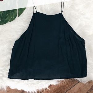 NWOT Sparkle & Fade Black Crop Tank Top small